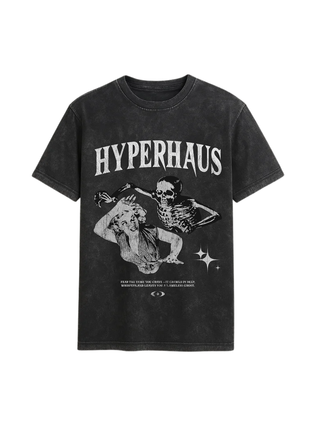 Hyper Haus Phantom Embrace Oversized Tee - gothic streetwear t-shirt with skeletal figure illustration