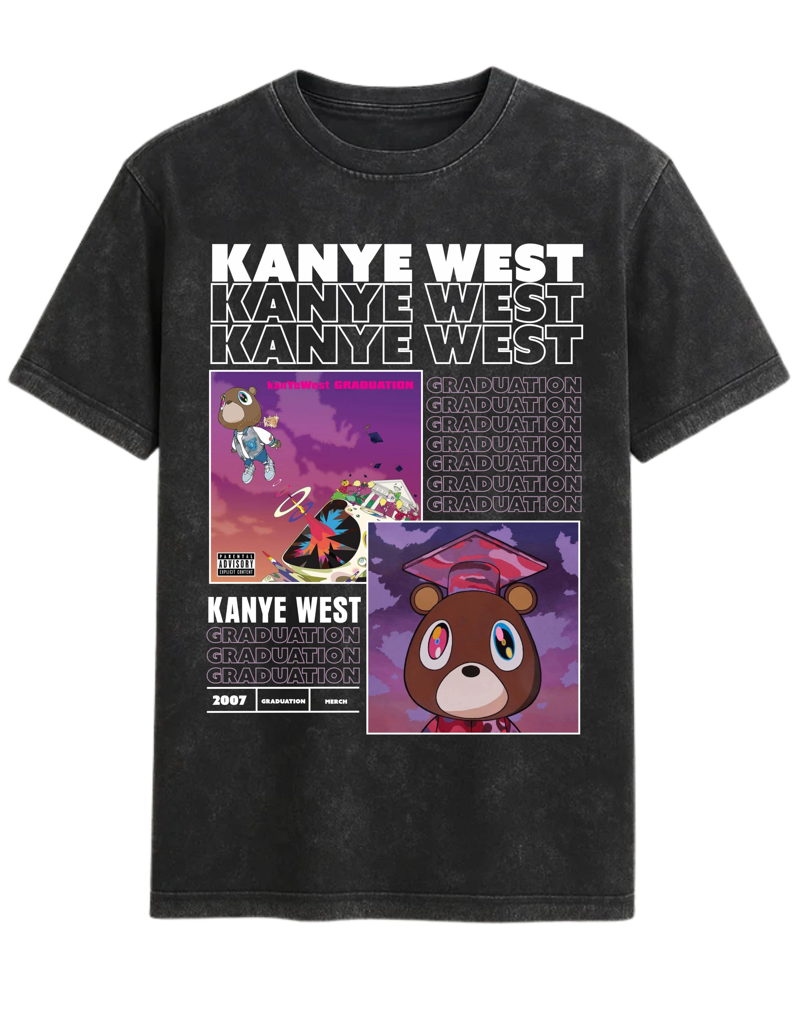Kanye West Graduation Oversized Tee - hip hop t-shirt with Graduation album-inspired artwork