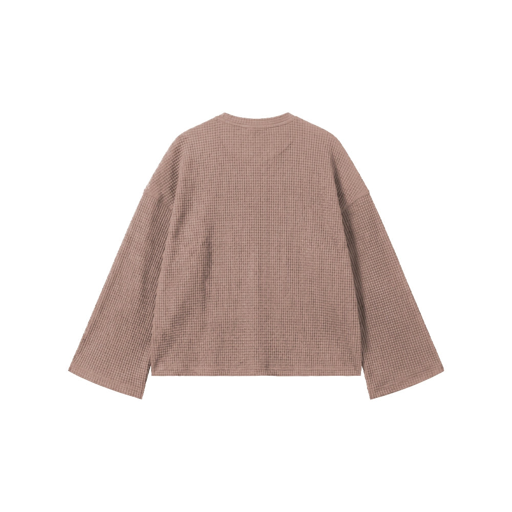 TAUPE WAFFLE HENLEY