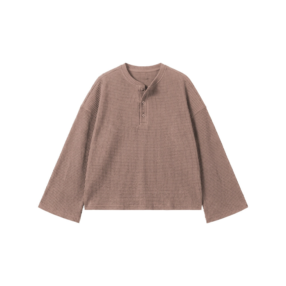 TAUPE WAFFLE HENLEY