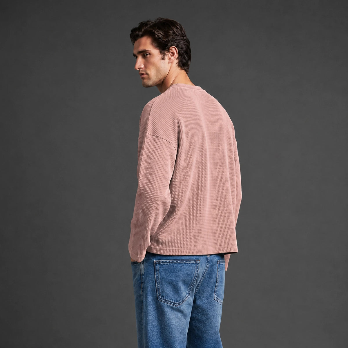 TAUPE WAFFLE HENLEY