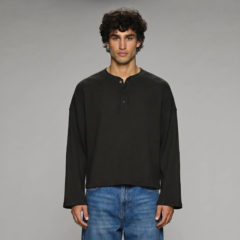 ONYX WAFFLE HENLEY