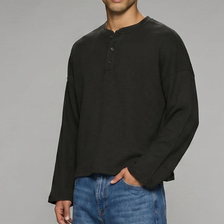 ONYX WAFFLE HENLEY