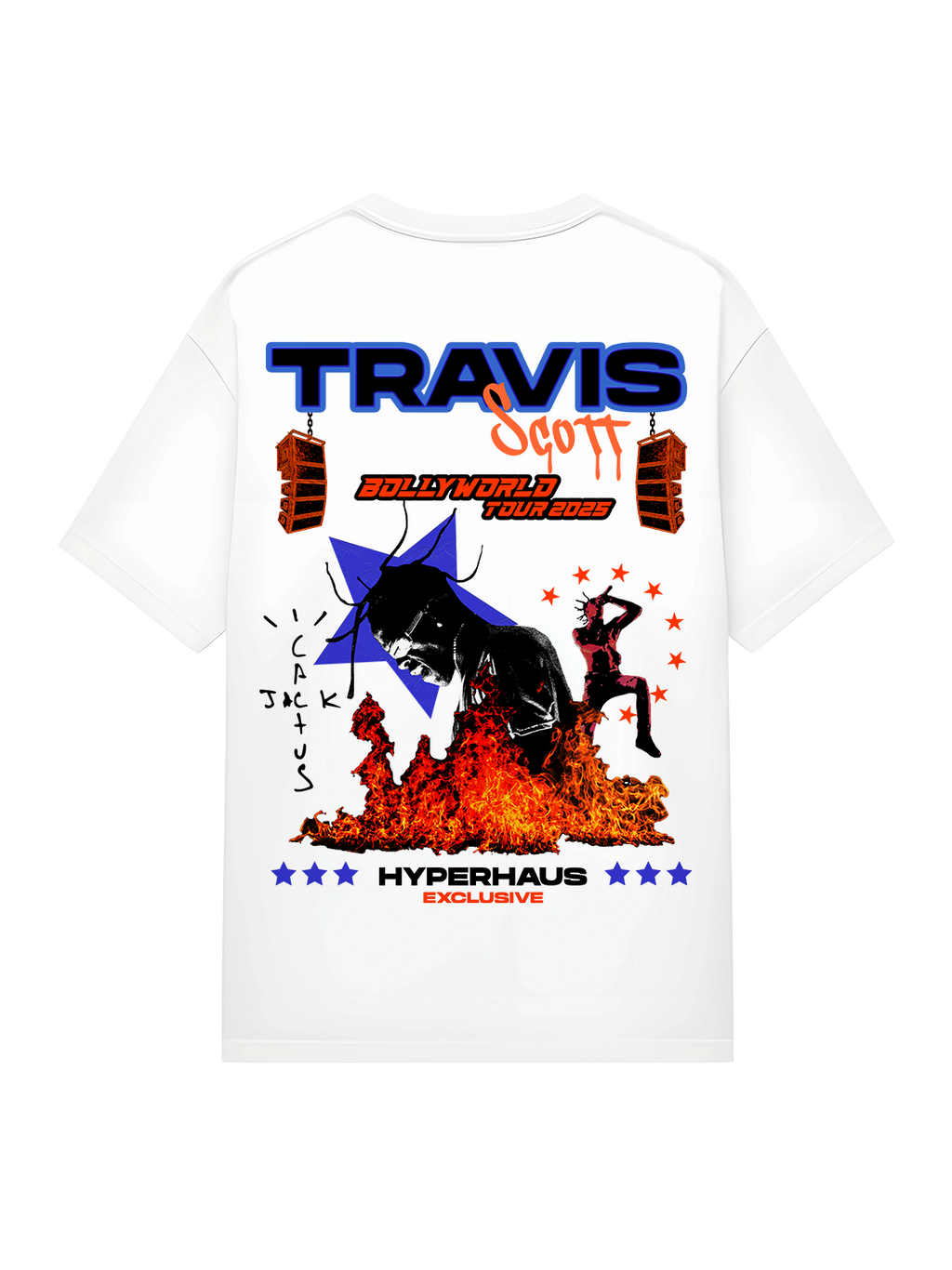 Travis Scott Tour Tee - back view, oversized hip hop t-shirt with tour-inspired graphic