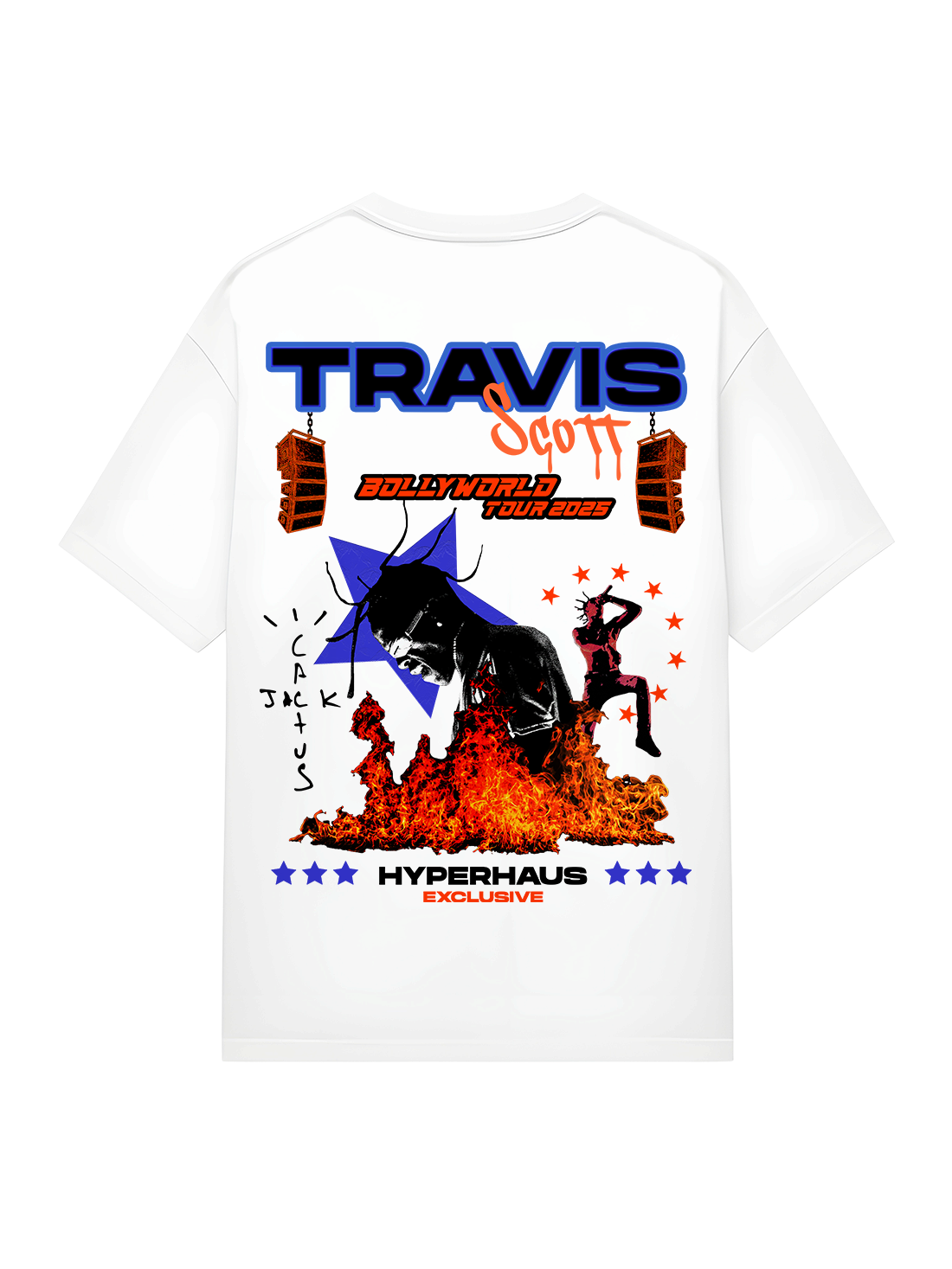 Travis Scott Tour Tee - back view, oversized hip hop t-shirt with tour-inspired graphic