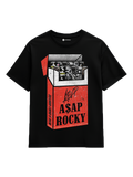 A$AP Rocky Box Tee - oversized hip hop t-shirt with cigarette box-inspired graphic