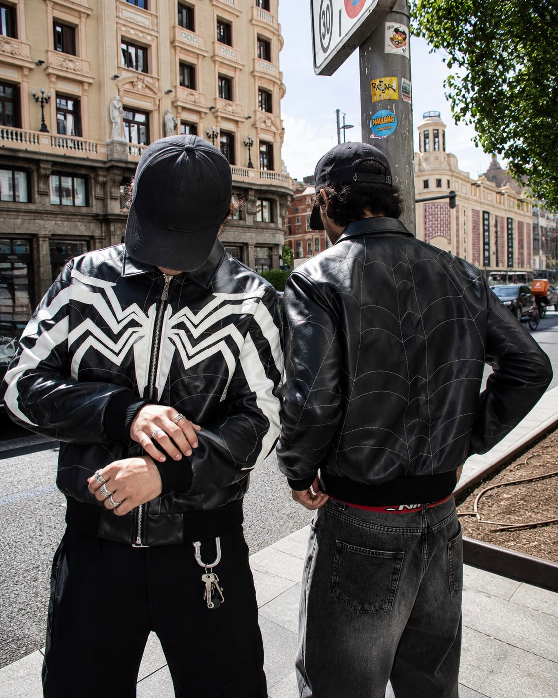Spider Web Leather Jacket