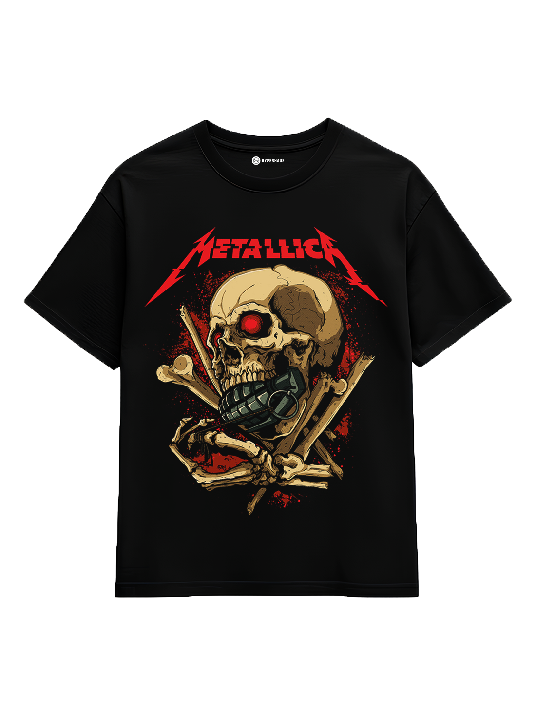 Metallica Tee - oversized heavy metal band t-shirt with bold skull graphic