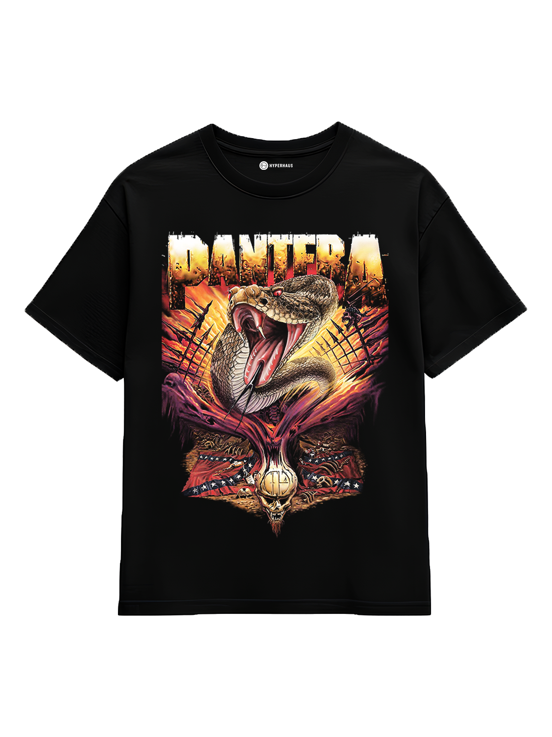 Pantera Tee - oversized heavy metal band t-shirt with bold snake-inspired graphic