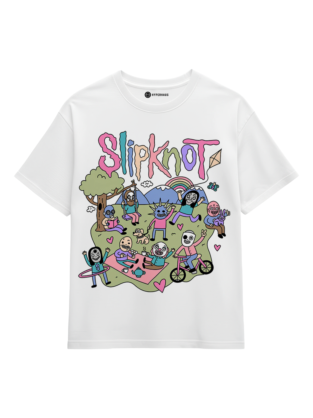 Slipknot Tee - oversized heavy metal band t-shirt with vibrant illustrated graphic