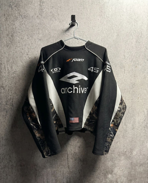 Archive Racing Mesh Long Sleeve Jersey - front view, vintage motocross-inspired streetwear jersey