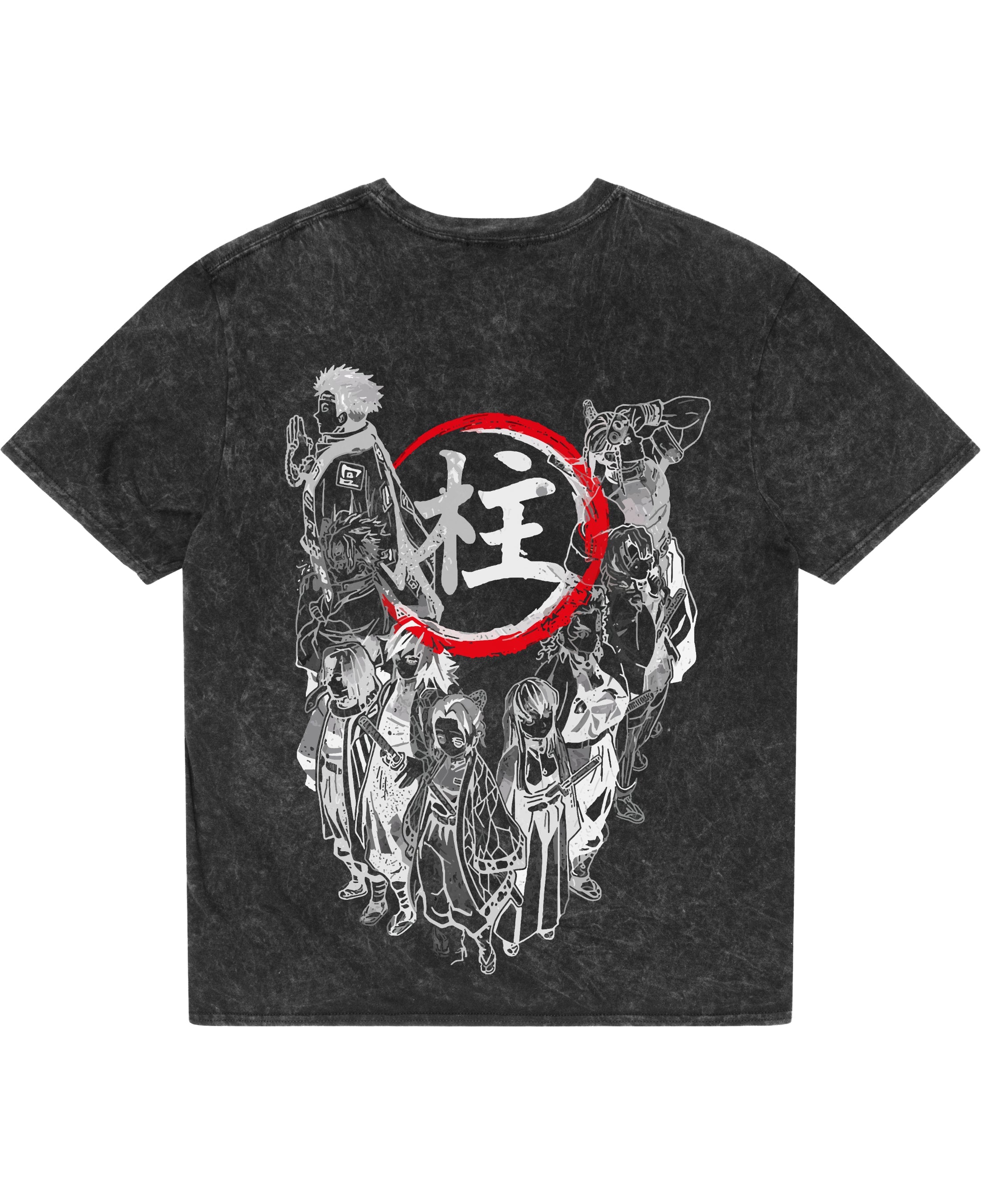 Title Hashira Legacy Washed Tee - back view, oversized anime-inspired graphic t-shirt