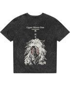 Kokushibo Eclipse Washed Tee - detail view, anime-inspired streetwear graphic on vintage wash fabric