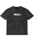 Phantom Rage Washed Tee - front view, distressed streetwear t-shirt with monochrome graphic