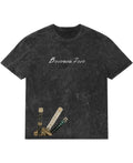 Three Blade Fury Tee - front view, oversized anime-inspired streetwear t-shirt