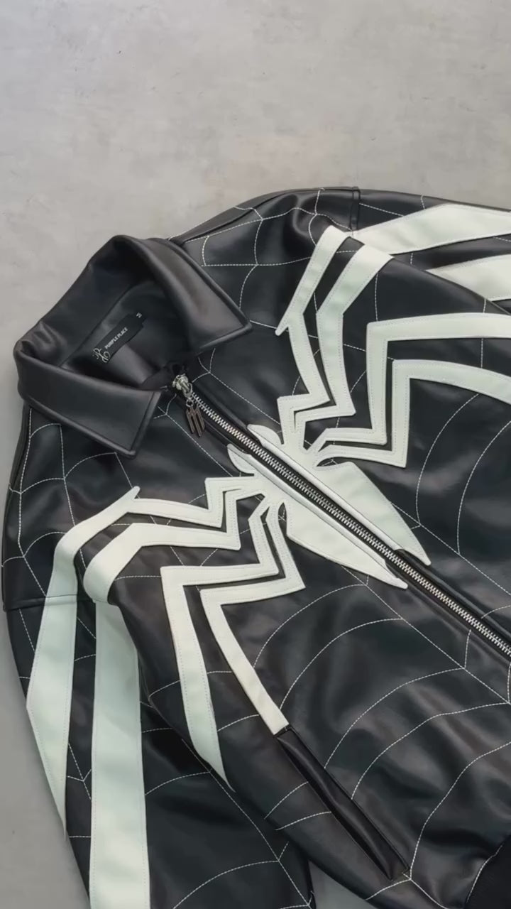 Spider Web Leather Jacket
